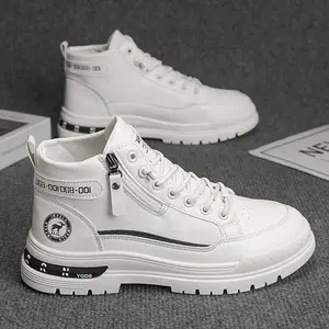 2026 Men's Martin Boots, Autumn Trendy Casual Work Boots, Men's Sports Shoes with Internal Height Increase, Side Zipper, Wear-Resistant Men's Shoes