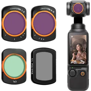 DJI  Pocket 3 ND Filter Set 4-in-1 (ND2-32 + ND64-512 + CPL + 1/4 Black Mist) Pro  Pocket 3 Accessories for Cinematic Video, Vlogging, Travel Filmmaking