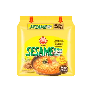 OTTOGI Korean Sesame Flavor Ramen 5 Pack 20.2 oz - Authentic Korean Noodles