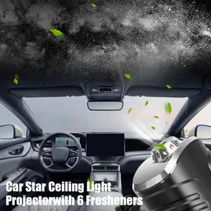 Car Starry Sky Projector with Air Freshener, Car Fragrance, Ceiling Ambient Light, 6 Scents, Auto On/off Vent Clip, Diffuser, Car Accessories