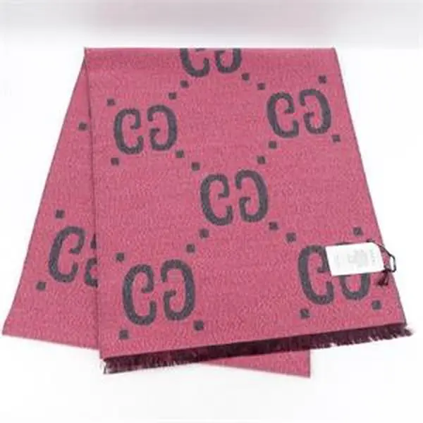 Pre-owned Gucci Pink&Grey Wool Square Scarf T ZY0000310224
