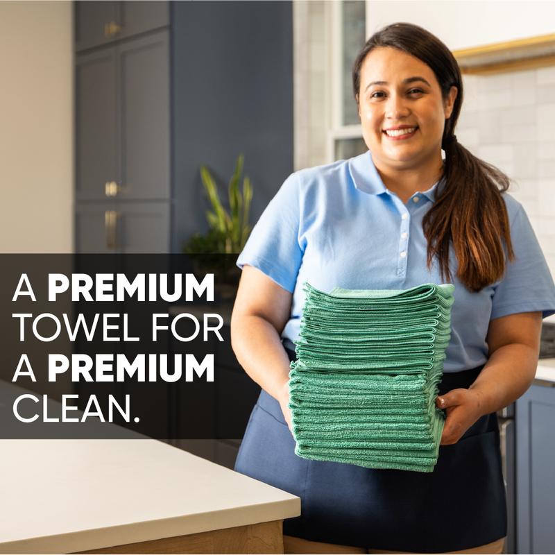 48 Pack 16"x16" MW Pro Microfiber Cleaning Towels | Highly Absorbent, Lint-Free, Multi-Purpose | Safe for Electronics, Kitchen, Delicate Surfaces