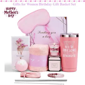 Ribbon-Adorned Multi-Use Female Gift Basket Set - Home & Festive Party Supplies, Mom Gifts Set for Mothers Day Recipients