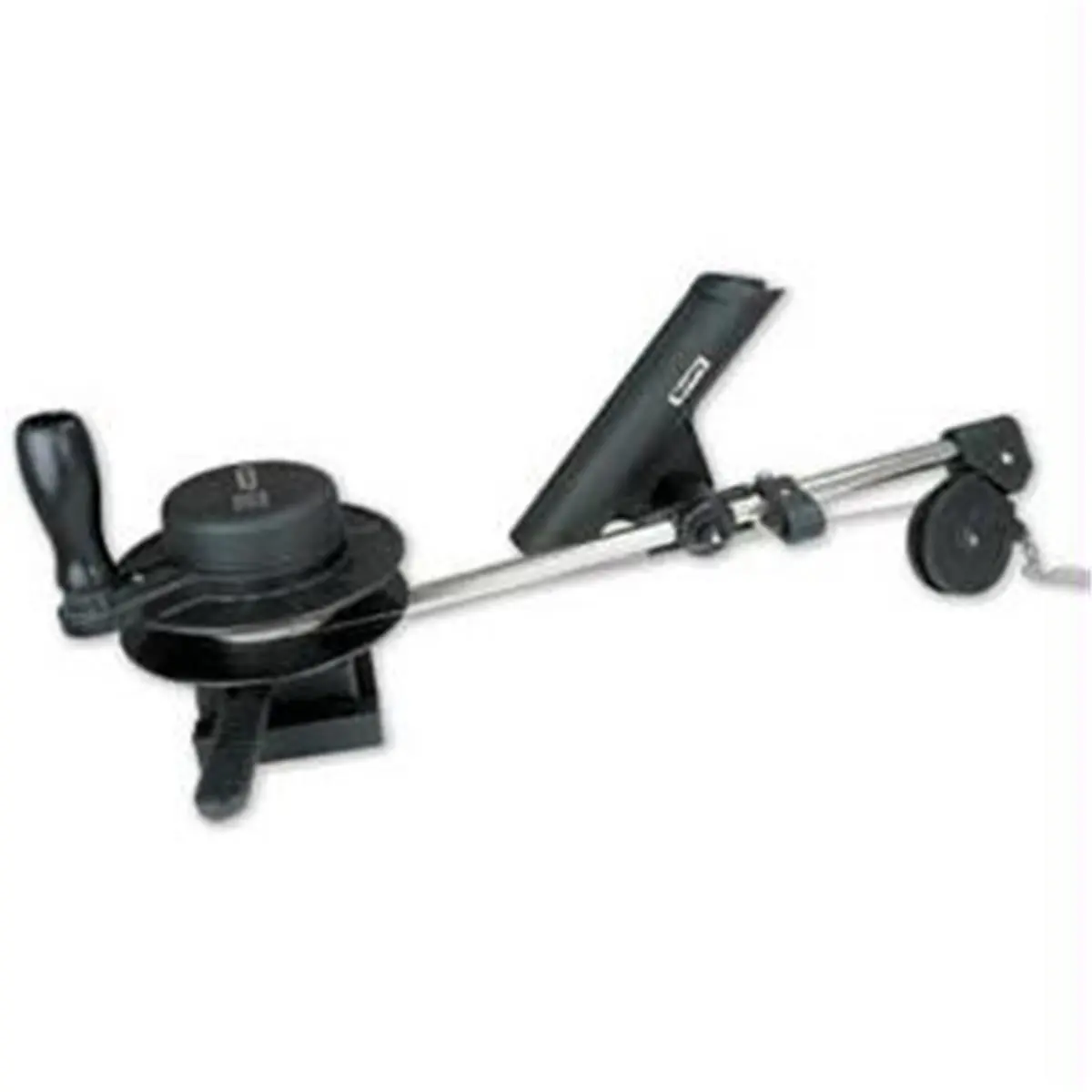 Compact Manual Downrigger 1050 Depthmaster with 23-Inch Stainless Steel Boom, 150lb Capacity, Rod Holder, Quick-Slide Mount and Spray Protected Positive Drive Depth Counter, Adjustable Boom, High-Speed Spool