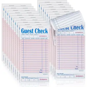Rcybeo Guest Check Pads (20 Pack) Numbered Server Note Pads, Waitress Order Notepad, Food Receipt Book, 50 Checks Per Pad-Total 1000 Restaurant Checks, Waitress Accessories
