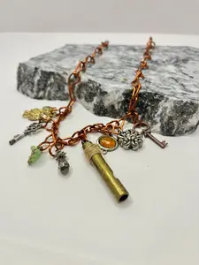 Copper Charm Necklace Handmade by Stella Threads