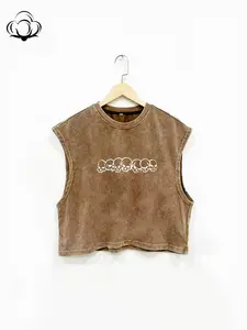 Spring Summer New Round Neck Plus Size Loose Cotton Skull Print Sleeveless Vest Top, Unisex Casual Street Style, All Seasons