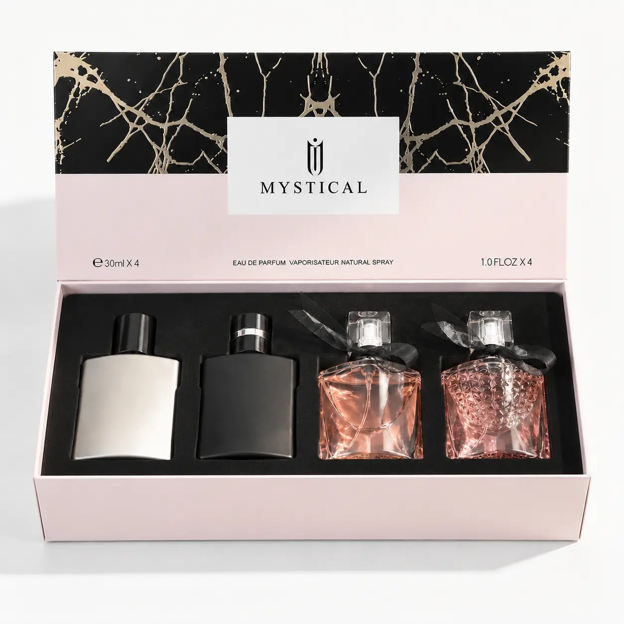 Couples 4pcs Perfume Gift Set for Women, 30ml Long Lasting EDP, 2 Unisex & 2 Women's, Luxury Floral Fruity Fragrance Collection with Rose, Jasmine, Vanilla, Musk Notes, Sweet Fresh Elegant Scent, Portable Travel Size, for Birthday, Party, Date, Holiday