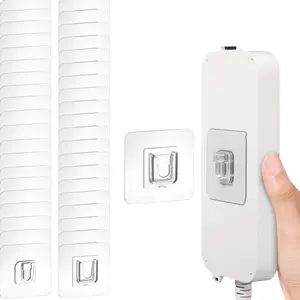 Wall Mounted Hook, 20 Pairs Double Sided Adhesive Wall Hook, Double Sided Hooks, Invisible Traceless Snap Hook Storage Holder Space Saver Organizer for Bathroom, Kitchen, Bedroom