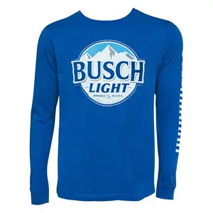 Busch 49025-XXXL Busch Light Mens Blue Long Sleeve Buschhhhhh T-Shirt - 3XL