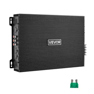 VEVOR  4 Channel Car Audio Amplifier 2 Ohm Stable Bridgeable Class A/B Full Range Amp Max Power 4 x 200W @ 4 Ohm / 4 x 400W @ 2 Ohm for Car SUV Truck Off-Road, Aluminum, Built-In Fuse