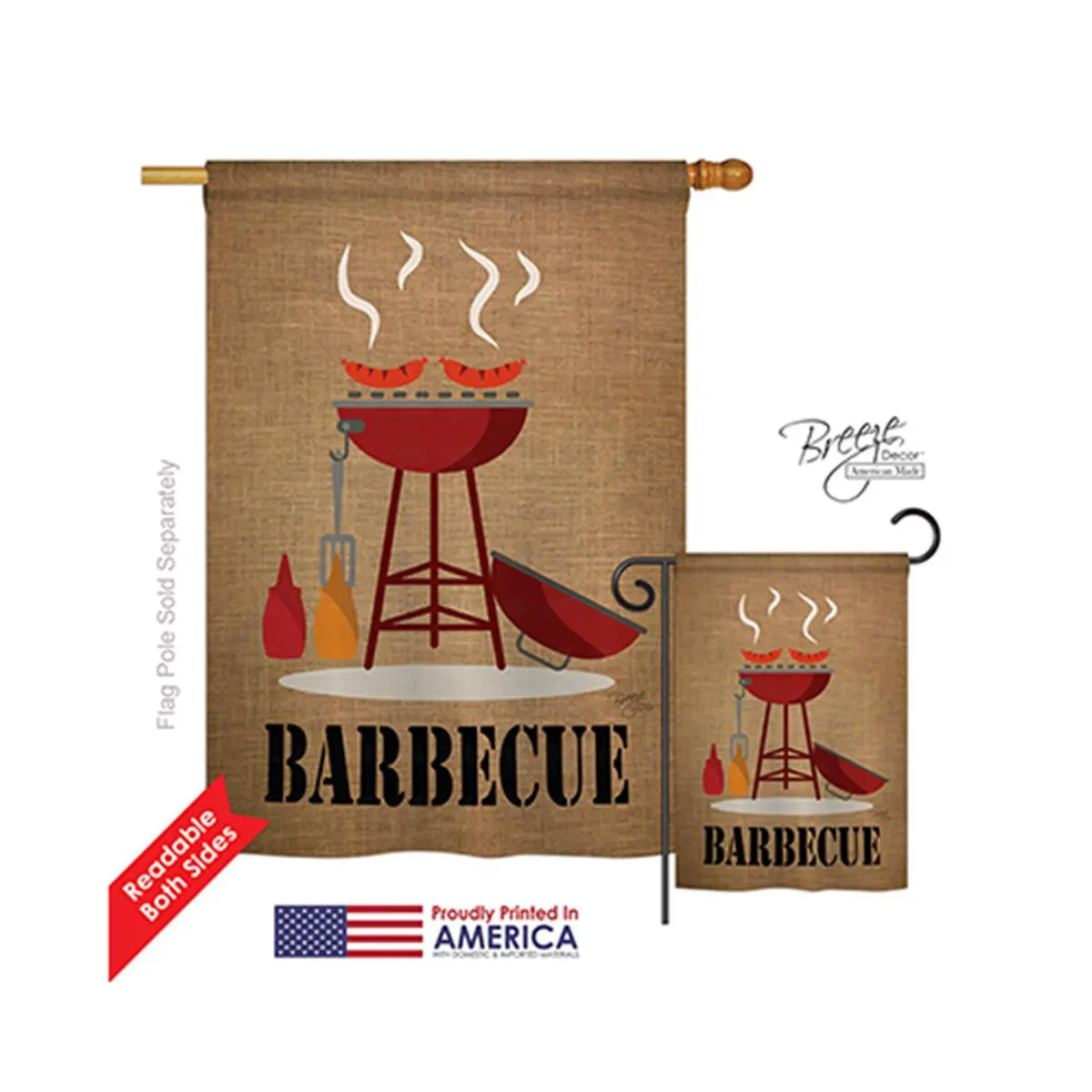 28x40 in. 06076 Summer Barbecue 2-Sided Vertical Impression House Flag, Festive Party Backdrop Banner for Home Supplies