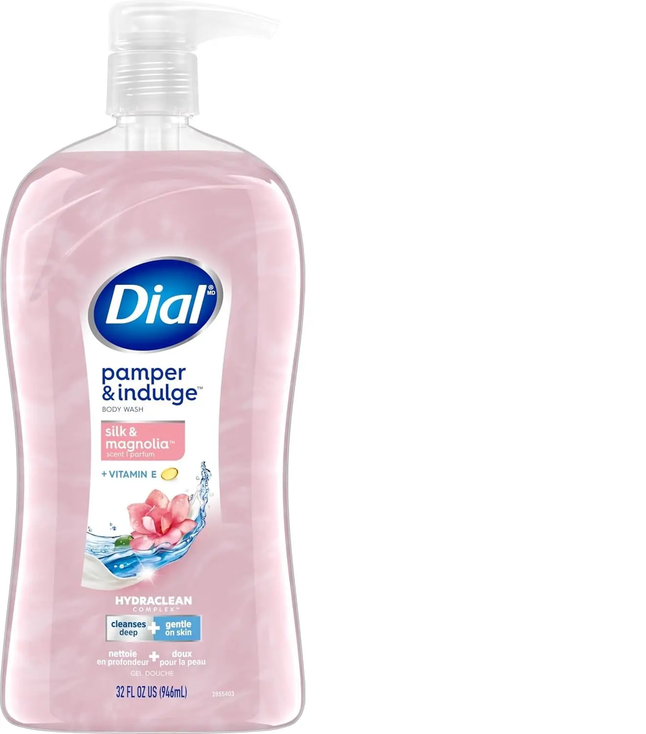 Dial Body Wash, Pamper & Indulge, Silk & Magnolia, 32 Fl Oz | Leaves skin feeling replenished and restored, with silk protein, dermatologist tested, free from parabens, phthalates