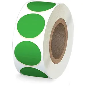1" Colored Green Dot Stickers Circle Color Coding Labels, 500 count Color Coded Label Sticker for Office, Student Classroom