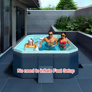 Non-Inflatable Foldable PVC Swimming Pool, Thickened Sturdy Outdoor Pool for Garden Courtyard, Easy Setup for Kids, Pets & Family Summer Fun