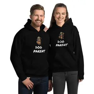 Proud Dog Parent Unisex Hoodie Dark Colors; Soft Graphic Fleece Pullover for Dog Lovers
