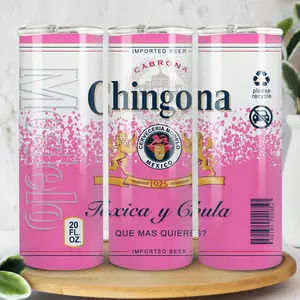 CUSTOM Chingona Cabrona y Chula 20oz Sublimation Tumbler Warp, Mama Chingona Tumbler, 20oz Skinny Tumbler La Mama Modelo Mas Chingona Water Bottles Stainless Steel Double Vacuum with Lid Travel Cups Drinkware Flasks Bottled Portable Mug