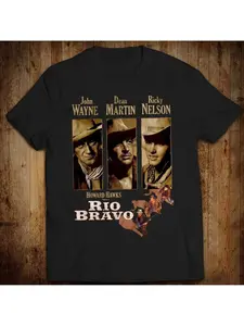 Men's Rio Bravo Retro Movie T-shirt John Wayne Dean Martin Ricky Nelson Howard Hawks Collection Iconic Western Movie Design Round Neck Print Spring/Summer Loose Large Size Fashion Trend Casual Sports Men's and Women's Y2K