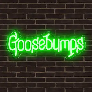 Horror atmosphere goosebumps LED neon lights, USB-powered hanging wall art neon lights Led Signs for Halloween and Christmas. Dimmable and perfect for horror fans, perfect for classrooms, bookstores, reading nooks, clubs, and parties
