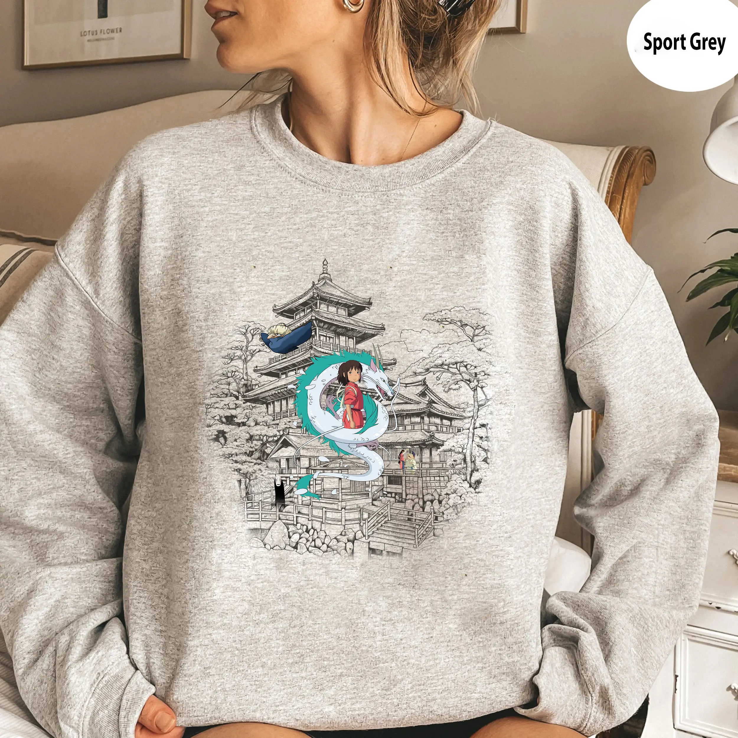 Spirited Away Studio Ghibli Sweatshirt, Hayao Miyazaki, Studio Ghibli Totoro Shirts,  Howls Moving Castle Sweater, Studio Ghibli Anime Sweater