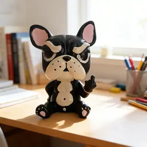 New Trendy French Bulldog Dog Figurine, Desktop Decoration Ornament, Counter Small Display Piece, Adorable Pet Accessory
