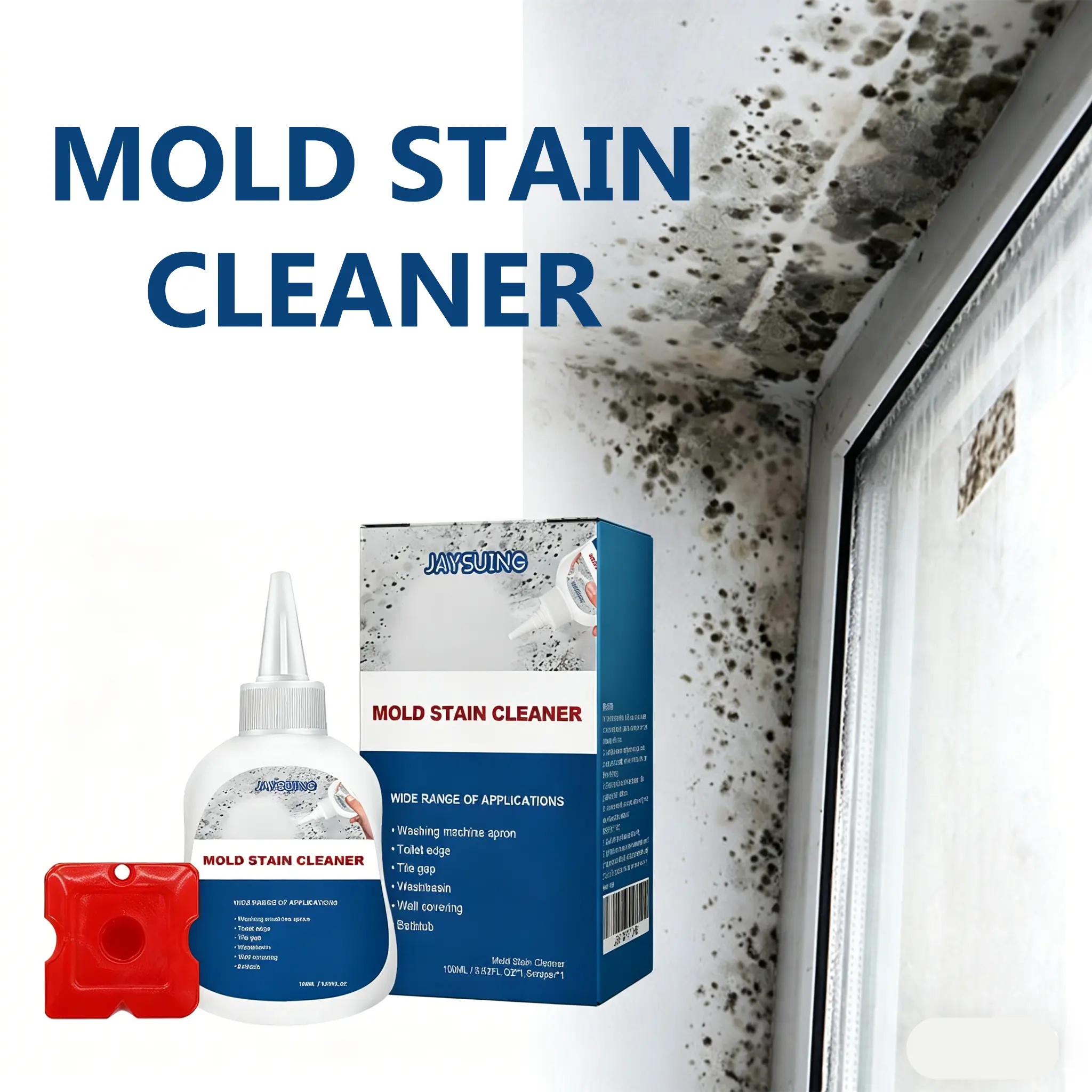 Heavy-Duty Mould & Mildew Stain Removal Gel Cleaner, Household Kitchen Descaler with Special Formula & Fresh Scent
