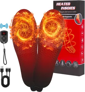 Heated Insoles for Women Men Thermal Insoles with Remote Control 3000mAh Battery Rechargeable Foot Toe Warmer Insoles for Hiking Camping Skiing Hunting