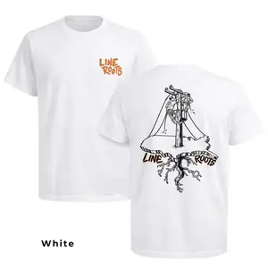 Line Roots Lineman Tree Roots Tshirt 2 Sided, Powerline Worker Utility Pole Graphic Tee, Casual Crew Neck T-Shirt, Unsex Fit For Men, Women, Gift For Linemen