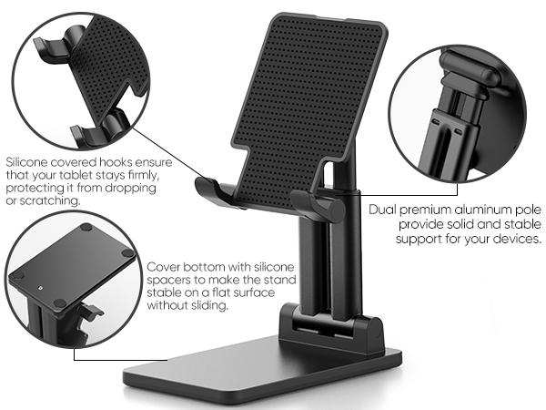 ARZOPA CellPhone Folding Stand, Adjustable & Foldable Sturdy Holder for Desk Smartphone Accessories Compatible iPhone, iPad, Portable Monitor 7"-15.6" ARZOPA CellPhone Folding Stand, Adjustable & Foldable Sturdy Holder for Desk Smartphone Accessories Compatible iPhone, iPad, Portable Monitor 7"-15.6"