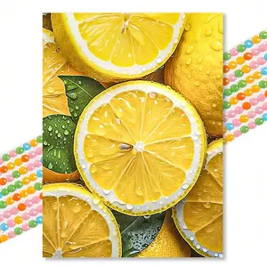 Fresh Lemon Fruit Diamond Painting Kit, Realistic Round Drill Full Drill 30x40cm, Home Living Room Restaurant Decoration, DIY Gift