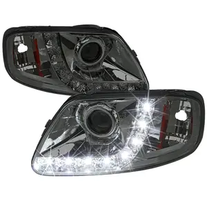 1997-2004 Ford F-150 / 1997-2002 Expedition Projector Headlights w/ SMD LED Light Strip (Chrome Housing/Smoked Lens)