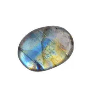 Natural Labradorite Crystal Cabochon – Iridescent Blue Flash Healing Stone for Jewelry Making, Meditation & Energy Work