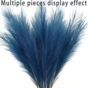 5pcs Artificial Rush Grass Decorations, Fluffy Fake Rush Branches, Vase Filler Flowers, Wedding Decoration, Valentine's Day, Home Centerpiece