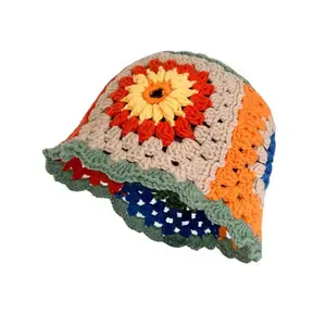 Soft Women's Crochet Hat with Colorful Floral Design and Vibrant Patterns