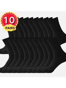 10 Pairs Men's Sports Athletic Socks Bamboo Fiber, Suitable for All Seasons