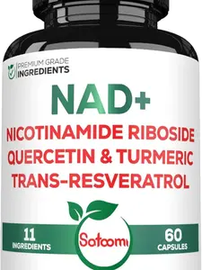 NAD+ Supplement with Liposomal Nicotinamide Riboside 900mg NR, Resveratrol, Quercetin, Turmeric, Astragalus, Ginseng, Vitamin D3, Vitamin C - Cellular Energy, Repair and Aging - 60 Counts