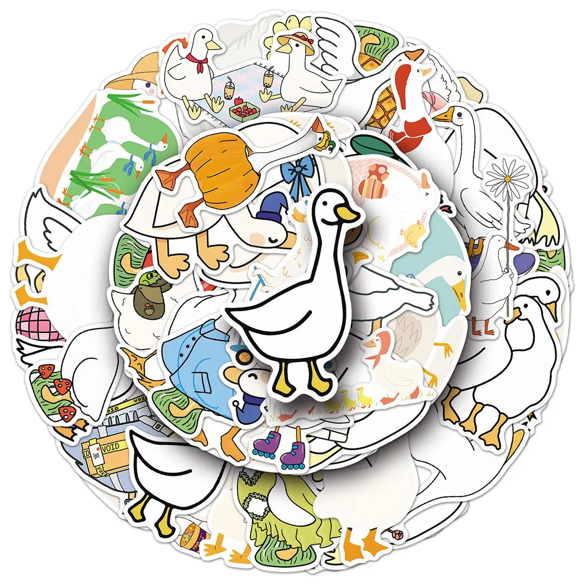Cute Goose Pattern Sticker Packs, 100pcs/set Waterproof Self Adhesive Decor Paper, Decor Sticker for Gift Greeting Card Water Bottle Laptop Phone