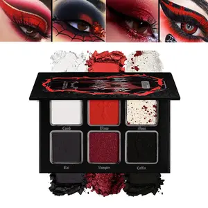 Afflano Eye Shadow Palette, 6 Shades, Smoky Punk Matte Glitter, Gothic Punk High Pigment Long-Lasting Makeup, Bold Eyeshadow Colors