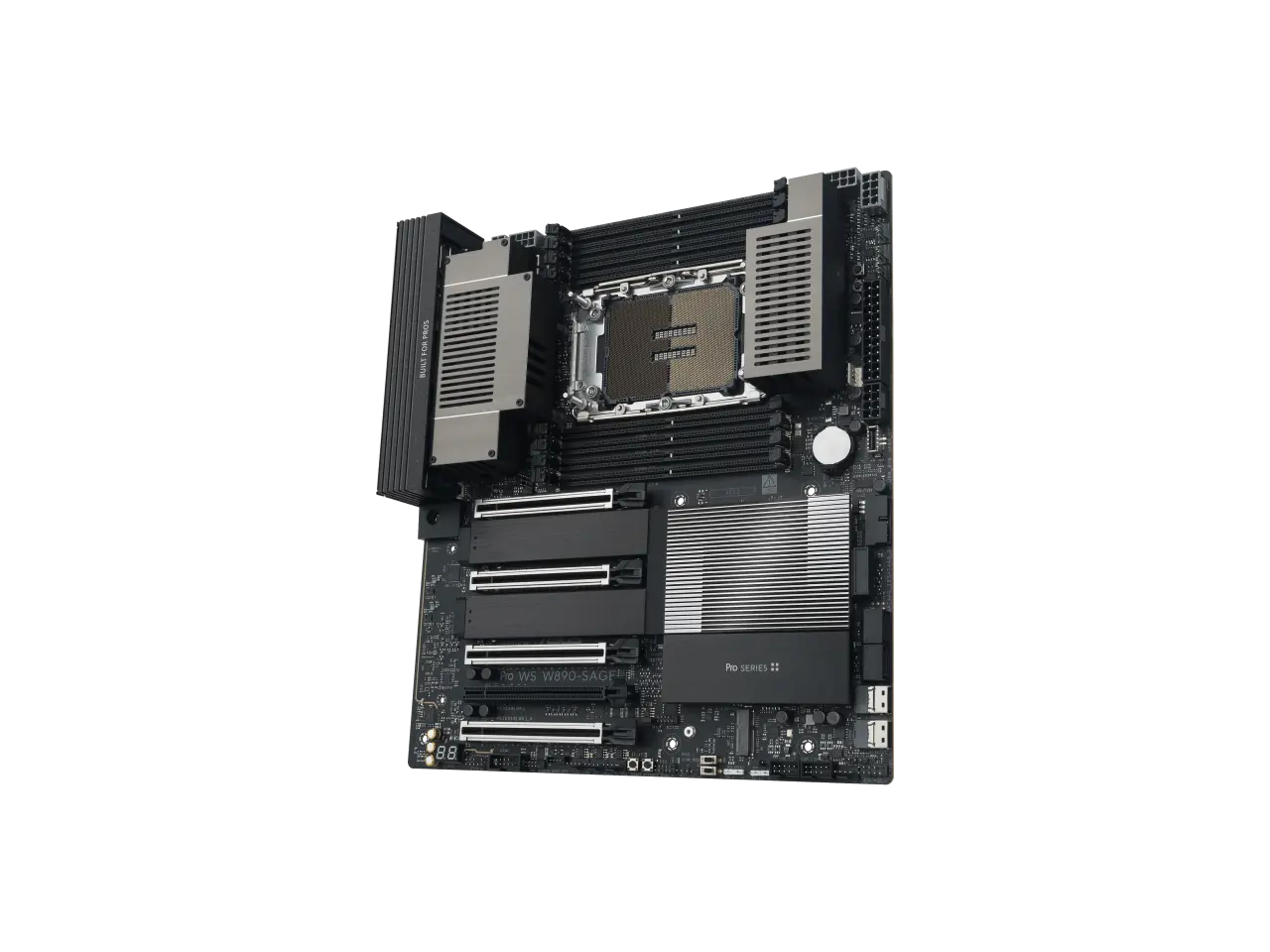 ASUS Pro WS W890-SAGE Intel W890 (LGA 4710-2) CEB workstation motherboard, PCIe 5.0 x16, M.2, SlimSAS, 10Gb+2.5Gb LAN, ready for IPMI Expansion Card, 12+(2+2)+1+2 stages, USB4, USB 20Gbps Type-C