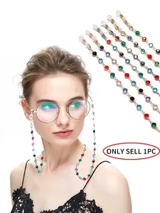 Bohemian Rhinestone Beaded Eyeglass Chain, Anti-Loss Non-Slip Multi-Use Design, Elegant Fashion Accessory for All Seasons