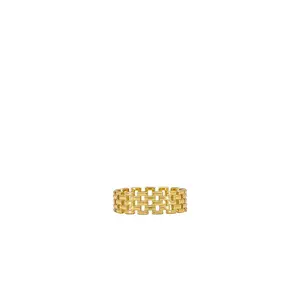 SHASHI Linked Band Ring in Gold