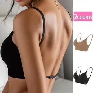 【Buy 1 Get 1 Free】total of 2 Pieces U-Shape Backless Wireless Sports Bras for Women - Sweat-Wicking, Breathable, Comfortable, Adjustable Straps - Ideal for Yoga, Running, Fitness, and Outdoor Activities