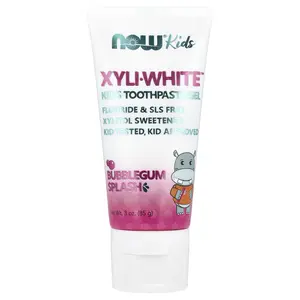 NOW Foods Xyli-White™, Kid's Toothpaste Gel, Bubblegum Splash, 3 oz (85 g)