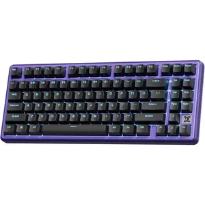 X87 Mechanical Keyboard 75% Wired Keyboard Gaming with 86 , Gasket Mount, Ice-Blue Backlight,  Shell Design, Software Support, Hot-Swappable Creamy  Black