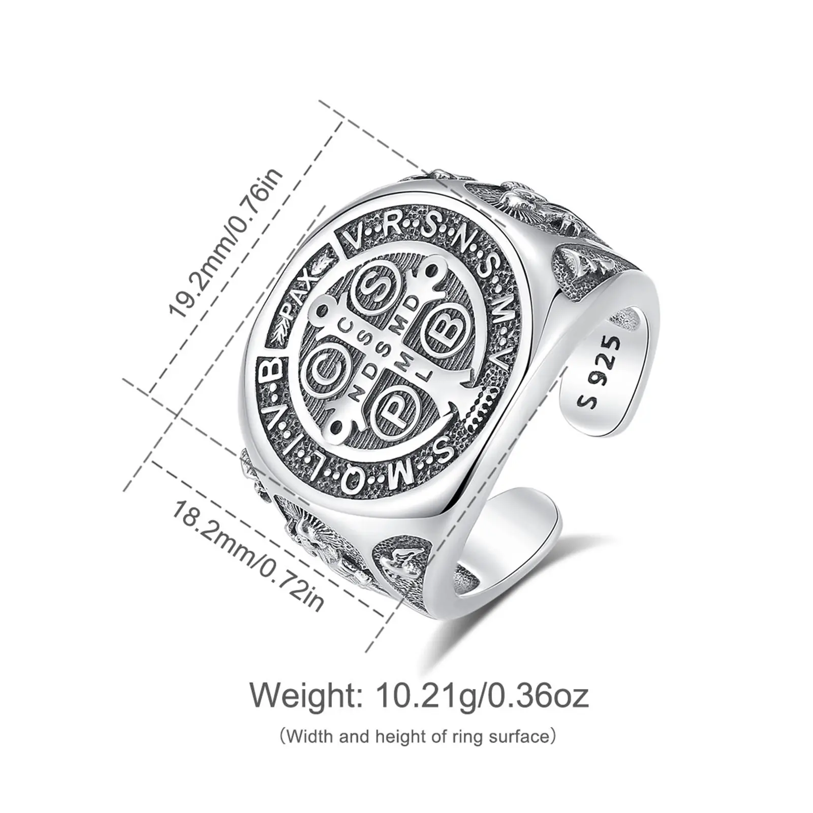 Style 2 Saint Benedict Medal Ring