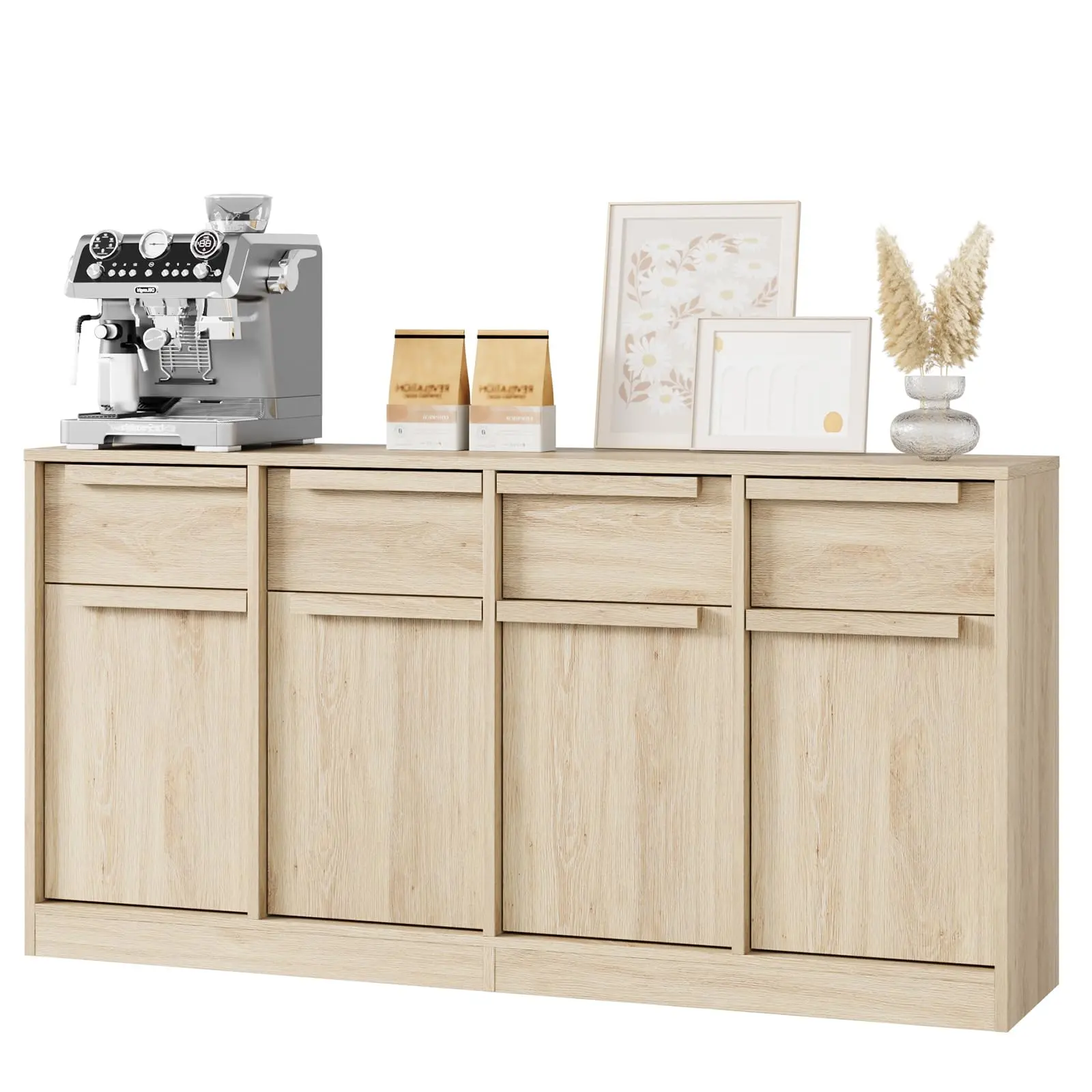 Garvee Sideboard Buffet Cabinet with Drawers, Large Coffee Table, Modern Storage Buffet Table for Kitchen, Dining Room, Living Room