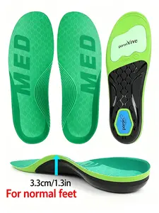 Pain Relief Orthotic Insoles, High Arch Support for Plantar Fasciitis, Unisex Flat Foot Correction, Work Boots Cushions