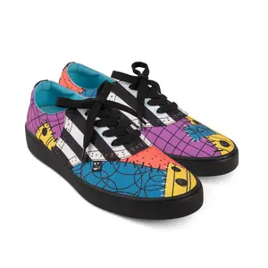 Hot Chocolate Design Miss Mends Casual Sneaker - Colorful Patchwork Design, Soft Fabric, Lace-Up, Comfortable