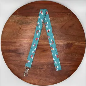 Teal Rainbow Lanyard