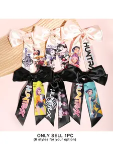Kpop Bow Hair Clip, Vintage Satin Back Headwear, Fashion Trendy Hair Accessory,Witch Hunter Girl picture